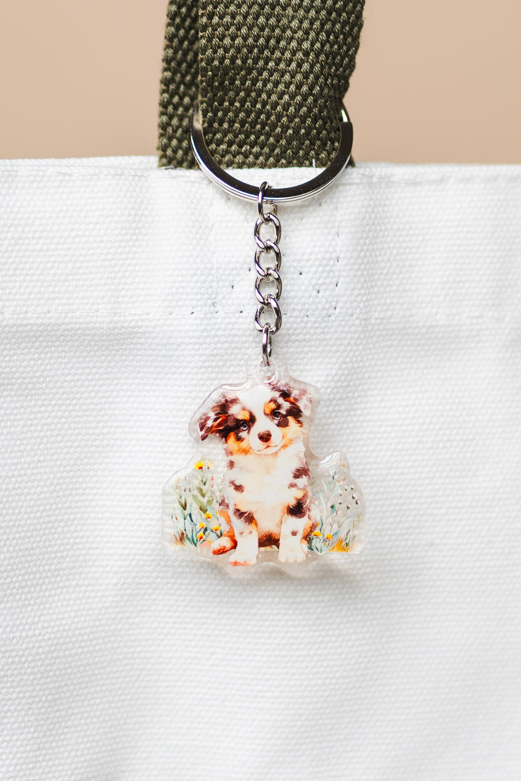 Australian Shepherd Acrylic Keychain | Epoxy Coated