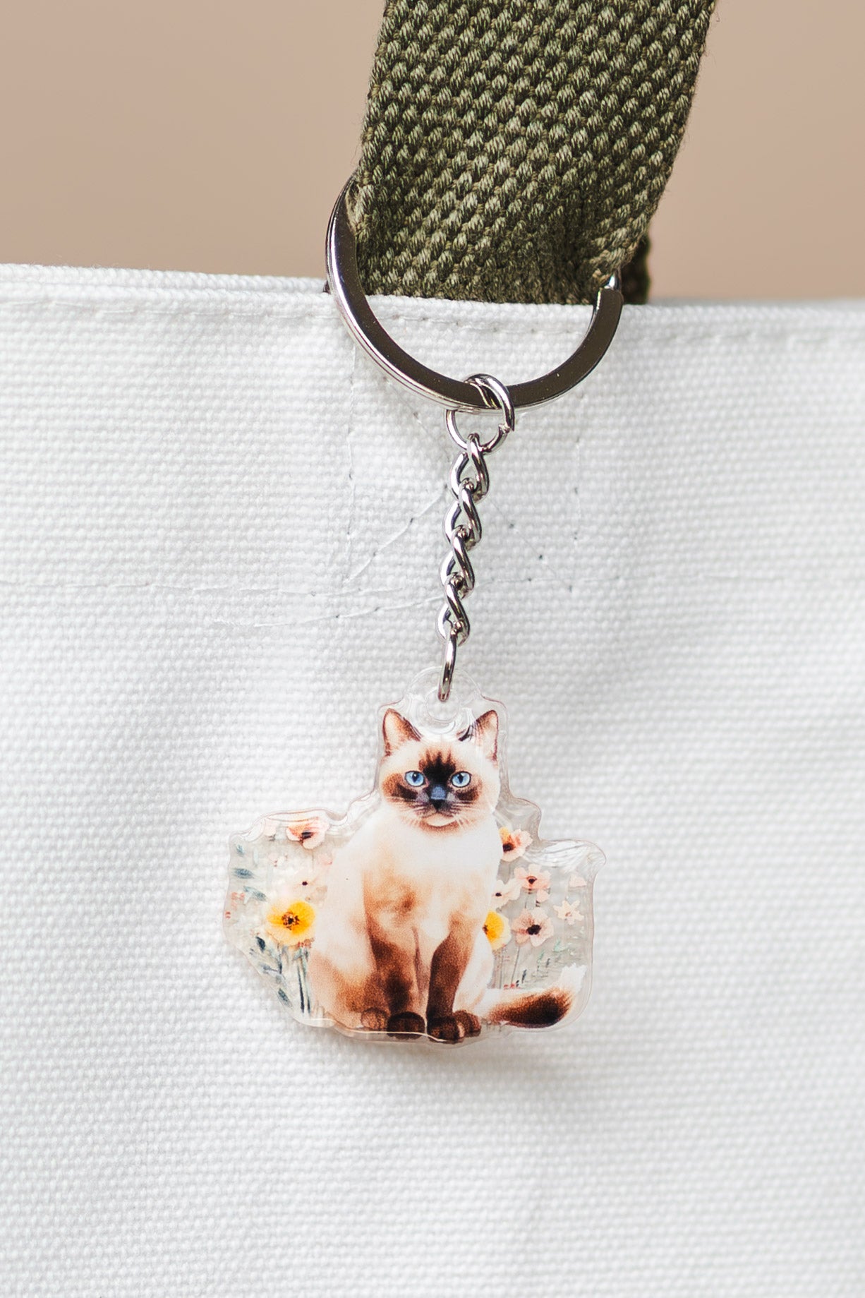 Siamese Cat Acrylic Keychain | Epoxy Coated