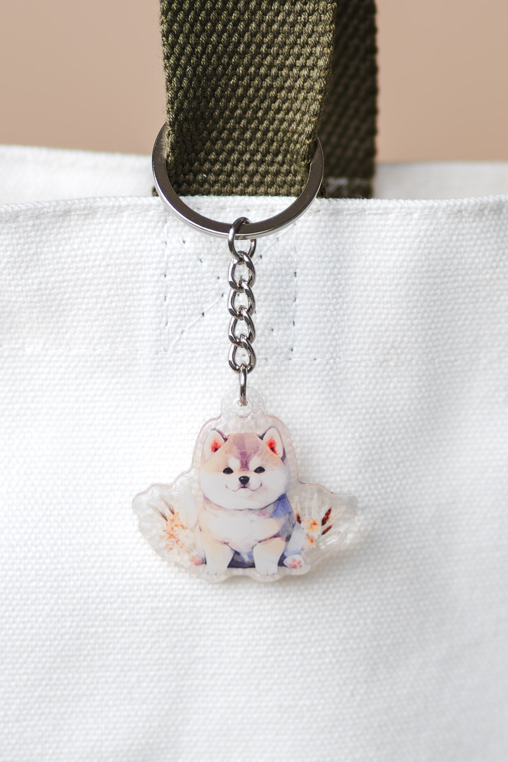 Akita Dog Acrylic Keychain | Epoxy Coated