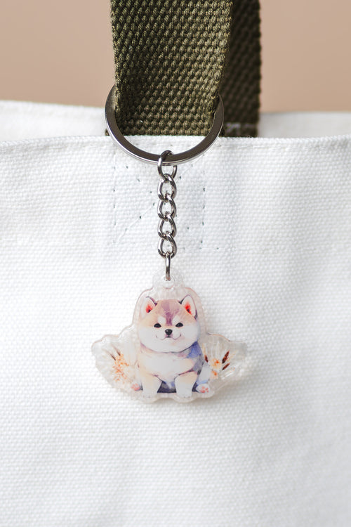 Akita Dog Acrylic Keychain | Epoxy Coated