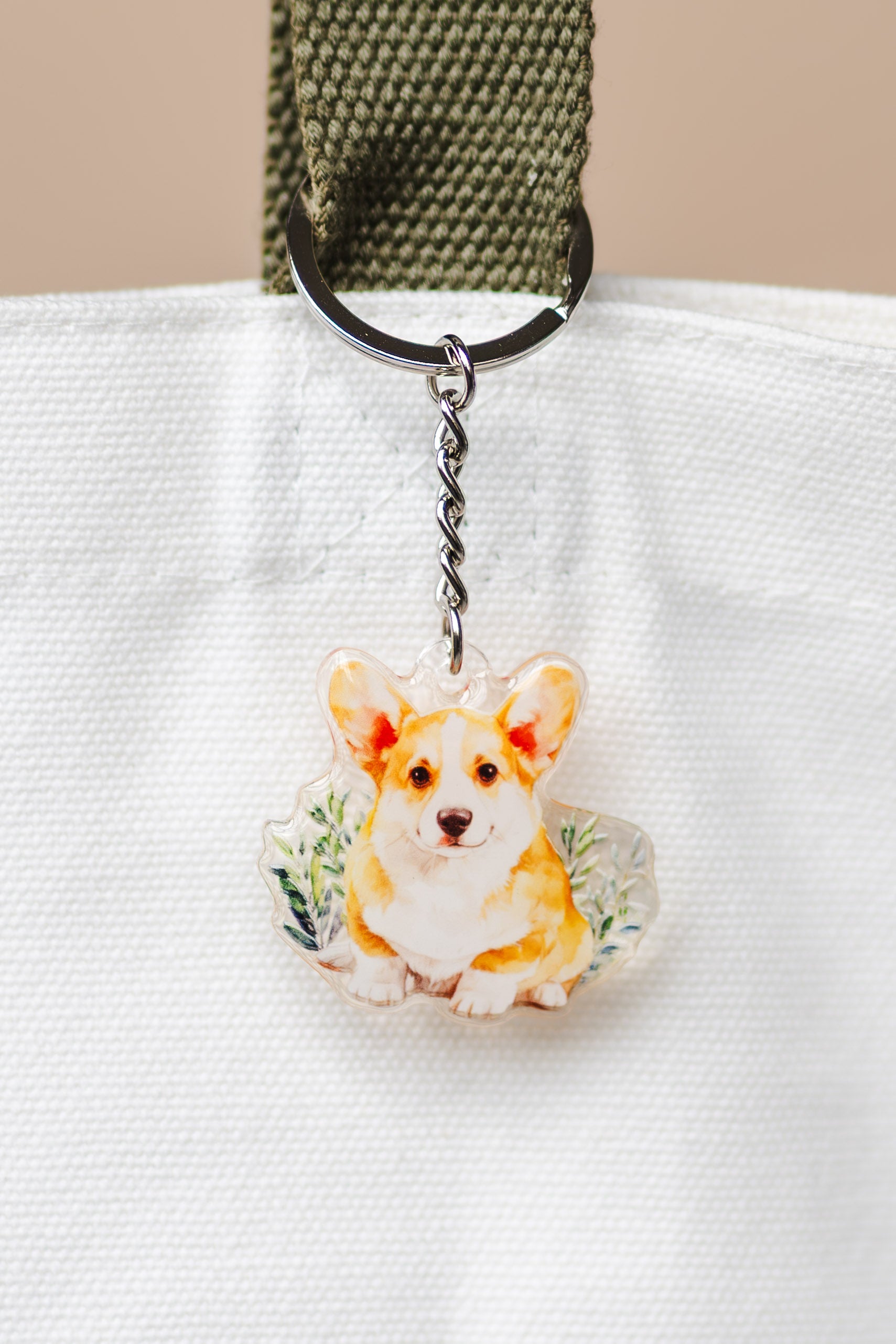 Corgi Dog Acrylic Keychain | Epoxy Coated