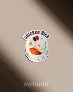 Chicken Rice Vinyl Sticker | Durable & Waterproof