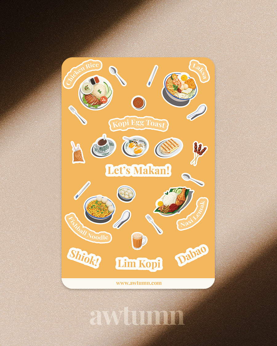 Singapore Hawker Food Sticker Sheet