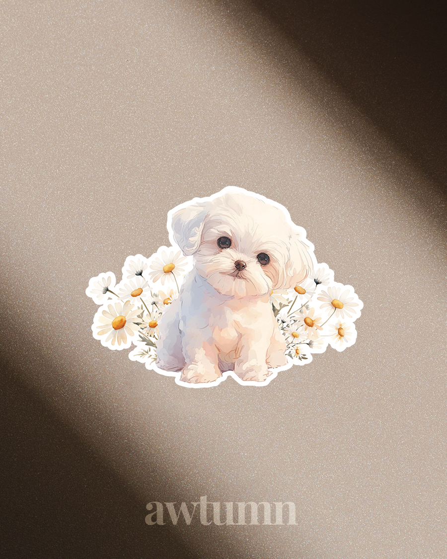 Maltese Dog Vinyl Sticker | Durable & Waterproof