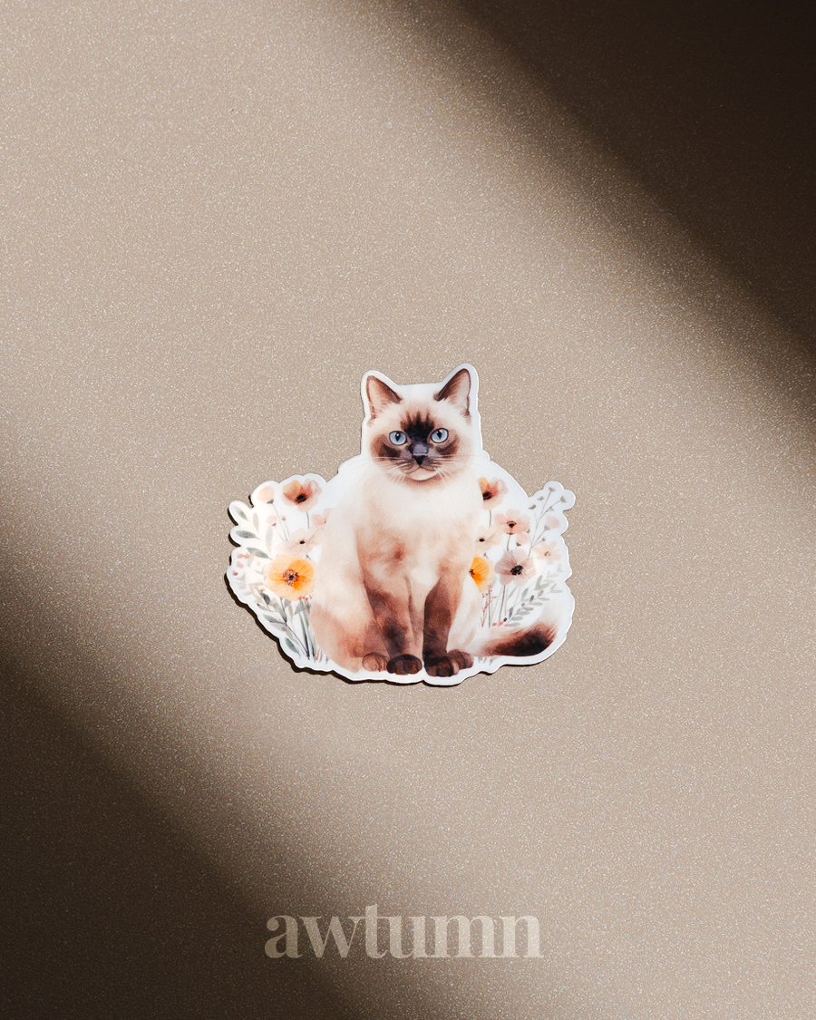 Siamese Cat Vinyl Sticker | Durable & Waterproof