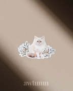Adorable White Cat Vinyl Sticker | Durable & Waterproof